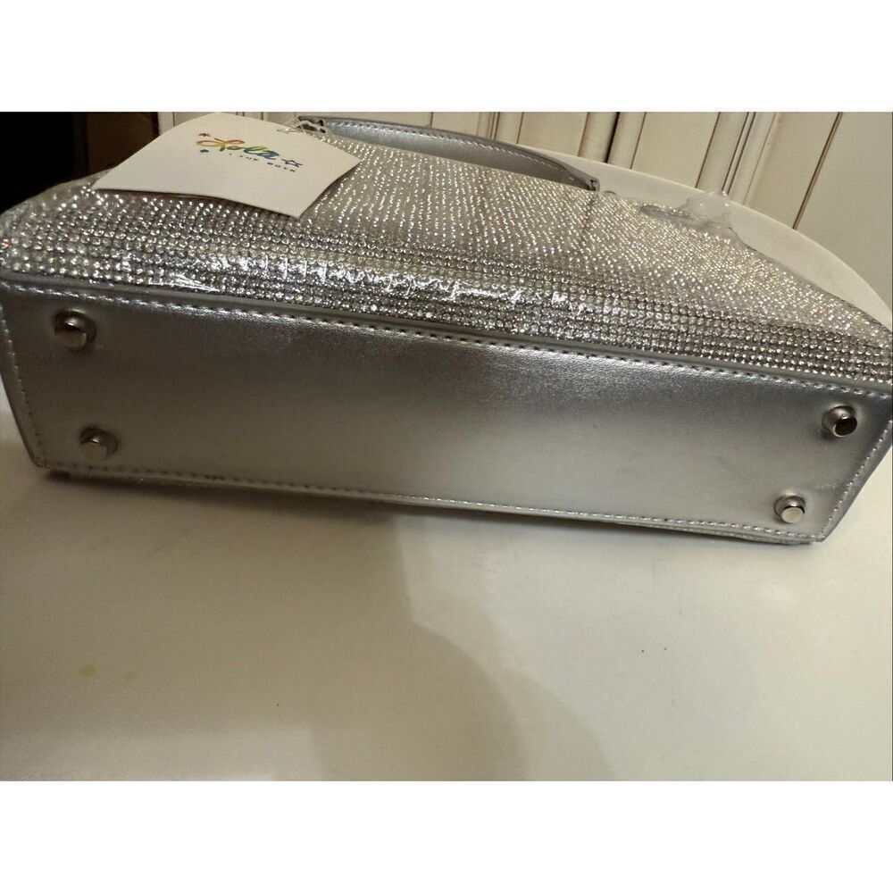Lola+The Boys Women's Rhinestone Crystal Dream Evening Purse Silver OS NWT